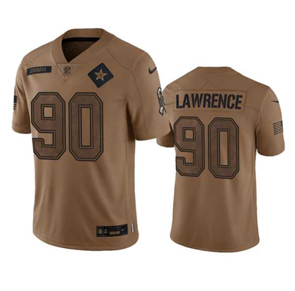 Men%27s Dallas Cowboys #90 DeMarcus Lawrence 2023 Brown Salute To Service Limited Football Stitched Jersey Dyin->denver broncos->NFL Jersey
